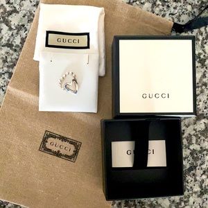 Gucci Open Heart Sterling Silver Sz 6 ring